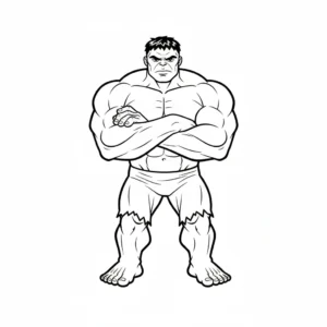 coloriage Hulk à imprimer kawaii