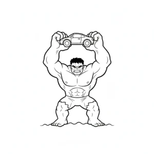 coloriage Hulk à imprimer pour enfant de 4 ans