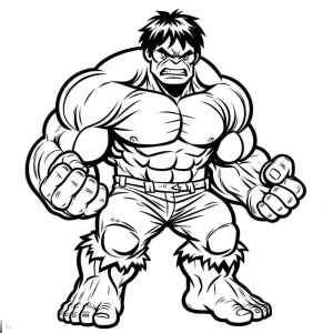 coloriage Hulk a imprimer pour enfant de 4 ans