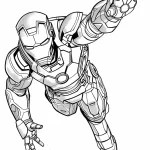 coloriage Iron Man à imprimer kawaii