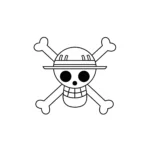 coloriage Jolly Roger des Chapeaux de paille à imprimer pour enfant de 4 ans