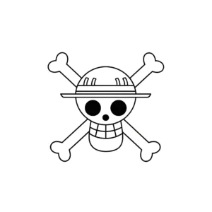 coloriage Jolly Roger des Chapeaux de paille à imprimer pour enfant de 4 ans