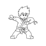 coloriage Kai faisant du Spinjitzu pour enfants a imprimer