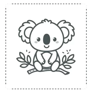 coloriage Koala à imprimer kawaii