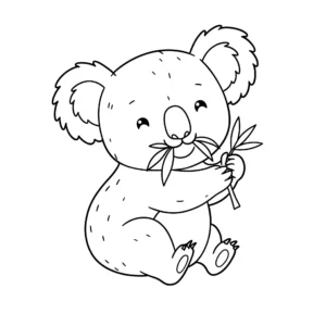 coloriage Koala mangeant pour enfant à imprimer