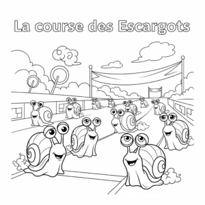 coloriage La Course des Escargots a imprimer gratuitement