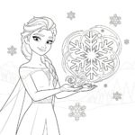 coloriage La Reine Des Neiges update pour enfants à imprimer