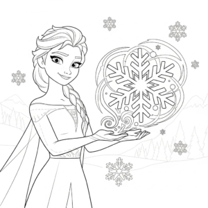 coloriage La Reine Des Neiges update pour enfants à imprimer