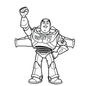 coloriage La pose héroïque de Buzz pour enfant gratuit