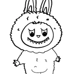 coloriage Labubu à imprimer kawaii
