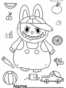 coloriage Labubu a colorier en ligne