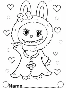 coloriage Labubu pour bebe a imprimer