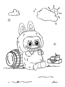 coloriage Labubu a imprimer gratuit
