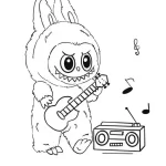 coloriage Labubu gratuit à imprimer