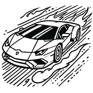 coloriage Lamborghini pour enfants a imprimer