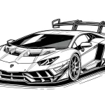 coloriage Lamborghini pour enfants