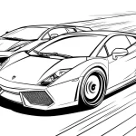 coloriage Lamborghini a imprimer pour enfant de 4 ans