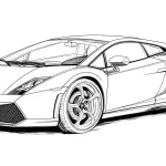 coloriage Lamborghini pour enfants à télécharger