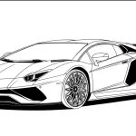 coloriage Lamborghini pour enfant de 5 ans