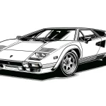 coloriage Lamborghini à imprimer kawaii