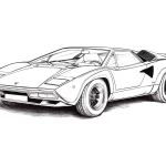 coloriage Lamborghini pour enfant a imprimer gratuit