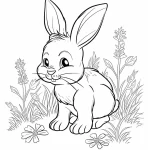 image pour coloriage Lapin enfant