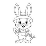 coloriage Lapin Jardinier pour enfant de 3 ans