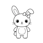 coloriage Lapin portant un nœud a colorier en ligne gratuitement