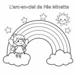 coloriage L’arc en ciel de Fée Minette à imprimer kawaii