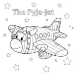 coloriage Le Pyja jet dans le ciel étoilé à imprimer pour enfant de 10 ans