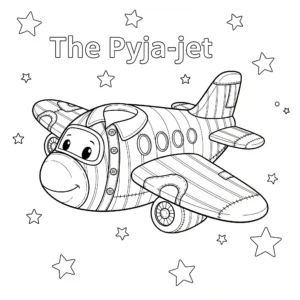 coloriage Le Pyja jet dans le ciel étoilé à imprimer pour enfant de 10 ans