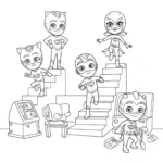 coloriage Le QG des Pyjamasques educatif pour enfant