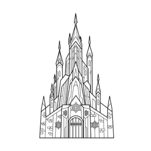 coloriage Le château de glace d’Elsa pour enfant de 5 ans