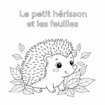 coloriage Le petit hérisson et les feuilles à imprimer pour enfant de 10 ans