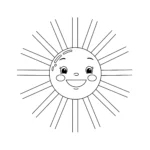 coloriage Le soleil avec des rayons colorés a imprimer gratuitement