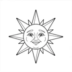 coloriage Le soleil de Corana à imprimer pour enfant de 10 ans