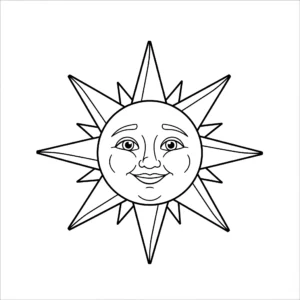 coloriage Le soleil de Corana à imprimer pour enfant de 10 ans