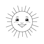 coloriage Le soleil souriant à imprimer pour enfant de 2 ans
