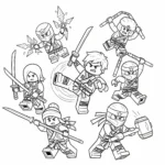 coloriage L’équipe Ninjago en action pour enfants a imprimer gratuit