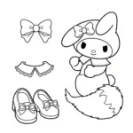 coloriage Les accessoires de My Melody pour enfants a imprimer gratuit