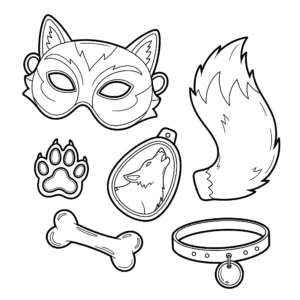 coloriage Les accessoires des loups à imprimer