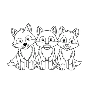 coloriage Les trois frères loups pour enfant à imprimer