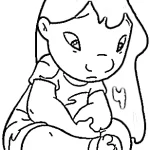 coloriage Lilo à imprimer pour enfant de 7 ans