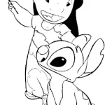 coloriage Lilo et decoupage