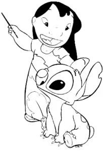 coloriage Lilo et decoupage
