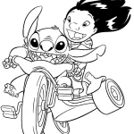 coloriage Lilo Et Stitch à imprimer pour enfant de 4 ans