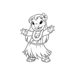 coloriage Lilo faisant le hula a imprimer gratuitement