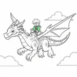 coloriage Lloyd et le dragon d’or pour enfant de 6 ans