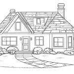 coloriage Maison et decoupage