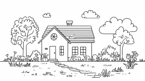 coloriage Maison a imprimer gratuitement